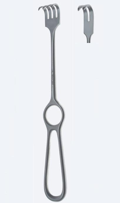 Гачок (ретрактори) "Kocher", фіг. 3, гострокінцеві, розмір леза 15 x 20 мм, загальна довжина 220 мм, 8 3/4" . Бренд - Asanus Medizintechnik Gmb, Німеччина